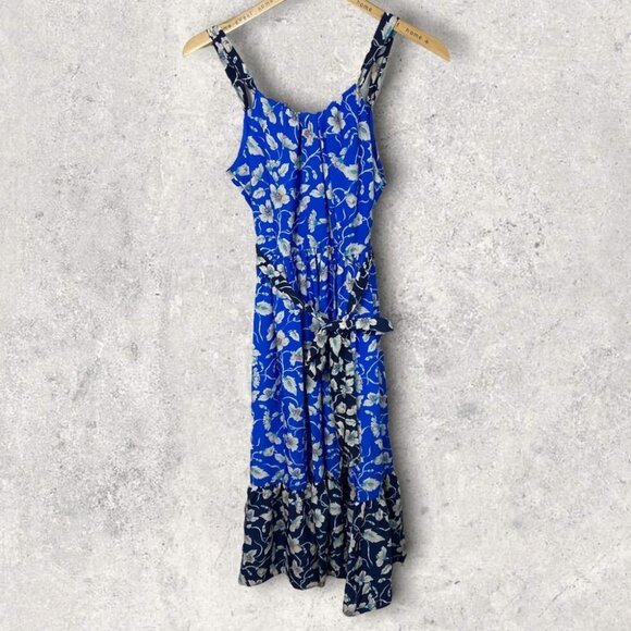 NEW Eliza J Floral Bow Tie Back Midi Sundress Blue Size‎ 4 Nordstrom Bohemian - Picture 11 of 12